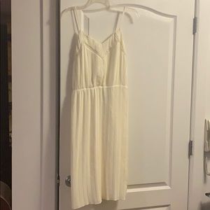 Express Cream-Colored Pleated Dress